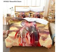 Parure De Lit De Luxe Imprimee En 3d Sword Art Online, Housse De Couette Et Taies D'oreiller En Polyester, Motif Anime, Queen Et King