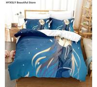 Parure De Lit De Luxe Imprimee En 3d Sword Art Online, Housse De Couette Et Taies D'oreiller En Polyester, Motif Anime, Queen Et King