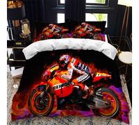 Parure de lit de luxe pour moto, ensemble de housse de couette avec taie d'oreiller, couvre-lit de Motocross, pour garçon Moto12