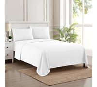 Parure de lit de Luxe Respirants avec élastique Complet et Sangles d'angle sécurisées intégrées - Collection 1800 Supreme Extra Douce avec Poche Profonde, Poche très Profonde - Lit jumeau, Blanc