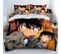 Parure De Lit Dessin Anime Détective Conan, Housse De Couette Et Taie D'oreiller, Pour Enfants, Taille King/Queen