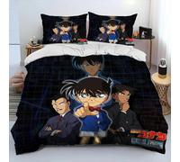 Parure De Lit Dessin Anime Détective Conan, Housse De Couette Et Taie D'oreiller, Pour Enfants, Taille King/Queen