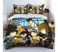 Parure De Lit Dessin Anime Détective Conan, Housse De Couette Et Taie D'oreiller, Pour Enfants, Taille King/Queen