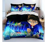 Parure De Lit Dessin Anime Détective Conan, Housse De Couette Et Taie D'oreiller, Pour Enfants, Taille King/Queen