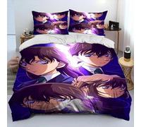 Parure De Lit Dessin Anime Détective Conan, Housse De Couette Et Taie D'oreiller, Pour Enfants, Taille King/Queen