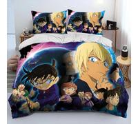 Parure De Lit Dessin Anime Détective Conan, Housse De Couette Et Taie D'oreiller, Pour Enfants, Taille King/Queen