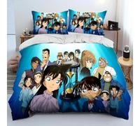 Parure De Lit Dessin Anime Détective Conan, Housse De Couette Et Taie D'oreiller, Pour Enfants, Taille King/Queen