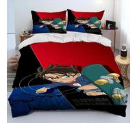 Parure De Lit Dessin Anime Détective Conan, Housse De Couette Et Taie D'oreiller, Pour Enfants, Taille King/Queen