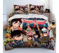 Parure De Lit Dessin Anime Détective Conan, Housse De Couette Et Taie D'oreiller, Pour Enfants, Taille King/Queen