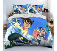 Parure De Lit Dessin Anime Détective Conan, Housse De Couette Et Taie D'oreiller, Pour Enfants, Taille King/Queen