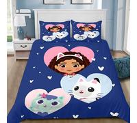 Parure de lit dessin animé Gabby's Dollhouse - Housse de couette et taies d'oreiller pour chambre d'enfant, adulte, garçon ou fille - Décoration de chambre simple ou double 8