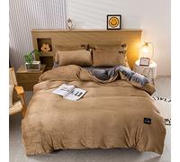 Parure de lit d'hiver en Polaire Velours Double Face - Housse de Couette en Flanelle (A7, 220 x 240 + 50 x 75 cm)