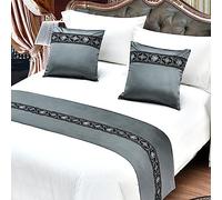 Parure de Lit D'hôtel avec Chemin de Lit Et Coussin Couvre-lit Matelassé Serviette D'extrémité Lit pour Grand Lit Double Simple King Size Pillowcase + Pillow Core (45x45cm)*2
