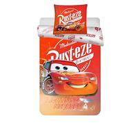 Parure de lit Disney Cars pour lit Junior | Housse de Couette 100x135 cm & taie d’Oreiller 40x60 cm, 100% Coton | Douce & Respirante | Literie Lightning McQueen pour Enfants | Lit bébé/Junior