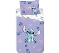 Parure de lit Disney Lilo & Stitch pour lit junior | Housse de couette 100x135 cm & taie d’oreiller 40x60 cm, 100% coton | Douce & respirante | Design tropical Hibiscus & Stitch | Literie pour enfants