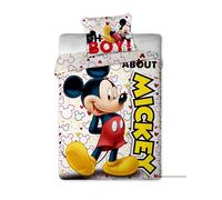 Parure de lit - Disney - Mickey Mouse - Housse de couette 140x200 - Taie d'oreiller 63x63 - Microfibre douce
