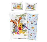 Parure de lit Disney Winnie l'ourson 100 % coton avec fermeture Éclair 40 x 60 cm + 100 x 135 cm