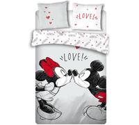 Parure de lit double 220x240 cm Minnie et Mickey Kiss Disney - Gris - Synthétique - Chambre - Enfant