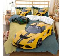 Parure De Lit Double Avec Housse De Couette Et Motif De Voiture De Course, Motif Flamme Rouge Ardente, Motif Voiture De Sport 3d, King Size, 2/3 Pieces, Housse De Couette En Polyester