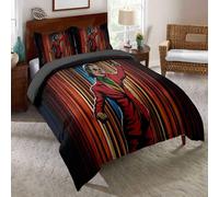 Parure De Lit Double Avec Housse De Couette Eu-Vv, Motif Joker, Joseph Kerr, Housse De Couette En Microfibre, Fermeture Éclair Et 2 Taies D'oreiller, Bordure Eric