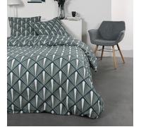 TODAY Parure De Lit Double en Coton Flanelle Imprimé - Vert - 240 X 260 Cm