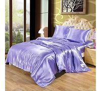 Parure de lit double en satin de soie blanc et noir pour lit simple d'été - Kit de literie de luxe en Chine - Parure de lit tendance 100 % pure soie satinée (couleur : C, taille : King) (E King)