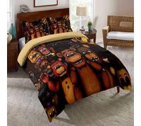 Parure De Lit Double Eu-Vv Five Nights At Freddy's Avec Housse De Couette Et Taies D'oreiller, Fermeture Éclair, 3 Pieces, Microfibre Brossée Ultra Douce, Ours