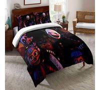 Parure De Lit Double Eu-Vv Five Nights At Freddy's Avec Housse De Couette Et Taies D'oreiller, Fermeture Éclair, 3 Pieces, Microfibre Brossée Ultra Douce, Ours