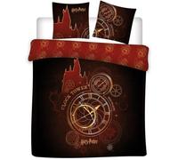 Parure de Lit Double Harry Potter Clock Tower, Housse de Couette 2 Personnes 240x220 cm + 2 Taies d'oreiller 65x65 cm, Polycoton