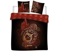 Parure de Lit Double Harry Potter Clock Tower, Housse de Couette 2 Personnes 240x220 cm + 2 Taies d'oreiller 65x65 cm, Polycoton