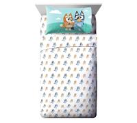 Parure de lit double Jay Franco Bluey & Bingo - Ensemble de 3 pi ces pour enfants, literie ultra douce et confortable - Draps en microfibre r sis