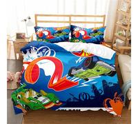 Parure De Lit Double Lisainmay Hot Wheels, 3 Pieces, Avec Taies D'oreiller, Ultra Douce, Hypoallergénique, Sans Repassage, Hw