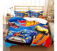 Parure De Lit Double Lisainmay Hot Wheels, 3 Pieces, Avec Taies D'oreiller, Ultra Douce, Hypoallergénique, Sans Repassage, Hw
