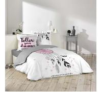 Parure de lit - DOUCEUR D'INTERIEUR - 3 pièces - 240 x 220 cm - Imprimé - 42 fils - Dessin place attrape songes