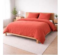 Parure de lit - Douceur d'Intérieur - Sienna Terracotta - Double-face gaze & coton 57 fils - 240x220 cm - 2 taies 63x63 cm