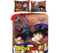 Parure de Lit Dragon Ball Super, Housse de Couette Réversible 140x200 cm et Taie d'oreiller, Polyester Or