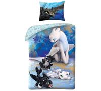 Parure de lit - Dragons - Housse de Couette Réversible 140x200 cm + Taie d'oreiller - 100% Coton