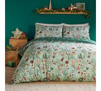 Parure de lit Duvet Day Noelle - Parure de lit réversible Ultra Douce au Toucher pour Noël (Vert - Double)