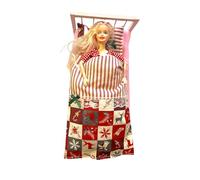 Parure de lit édition de Noël pour poupées Barbie et Sindy (crème et vin), 50700