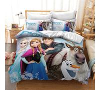 Parure De Lit Elsa Olaf Pour Enfant - % Microfibre - Impression Num¿¿Rique D - Avec Taie D'oreiller (, Super King X Cm)