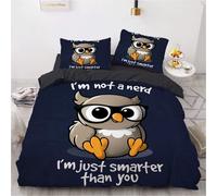 Parure De Lit En Coton Motif Pingouin, Dauphin, Escargot, Housse De Couette 135 X 200 Cm Et 2 Taies D'oreiller 80 X 80 Cm Certifiées Oeko-Tex Standard 100.