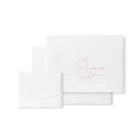 Parure de lit en coton pour mini berceaux "Licorne Nuage" blanc et rose