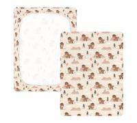 Parure de lit en coton ultra doux pour lit de bébé motif bison de dessin animé au bord du lac pour décoration de chambre d'enfant, 1 lot de cuna para ni?a
