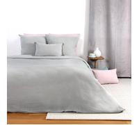 Parure de lit en double gaze de coton Gris clair 140x200 cm
