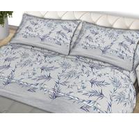 Parure de lit en flanelle L'Emporio Casa pour lit double 100% coton chaud - Dimensions : drap de dessus 240 x 290 cm, drap-housse avec angles 160 à 180 x 195 à 200 cm + 2 taies d'oreiller 50 x 80 cm