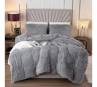 Parure de lit en flanelle moelleuse EMME 200 x 200 cm, ensemble de couette duvetée et pelucheuse pour lit, avec des couvertures de lit duveteuses et pelucheuses et 1 taie d'oreiller 2 x (80 x 80 cm