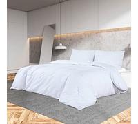 Parure de lit en microfibre blanche 200 x 200 cm avec 2 taies d'oreiller, légère, facile d'entretien, infroissable, certifié Oeko-Tex Standard 100, pour chambre à coucher, design moderne
