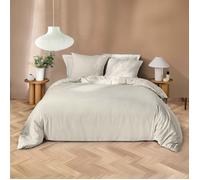 Douceur d'Intérieur Parure de lit Azura Microfibre fils teints 240 x 220 cm Naturel 3 pièces