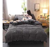 Parure de lit en polaire - En velours polaire double face - En flanelle - Pour l'hiver - Format A9, 220 x 240 cm + 50 x 75 cm x 2