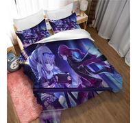 Parure De Lit en Pur Coton Honkai Star Rail, Drap De Lit épais, Housse De Couette, 3 Pièces (Star Rail 05,220 x 240 cm)